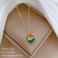 Wholesale Marine Style Beach Modern Style Ocean Whale Titanium Steel Copper Inlay Artificial Gemstones Pendant Necklace main image 2
