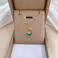 Wholesale Marine Style Beach Modern Style Ocean Whale Titanium Steel Copper Inlay Artificial Gemstones Pendant Necklace main image 1