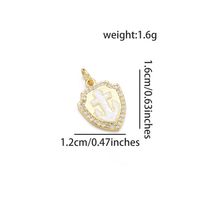 1 Piece Copper Zircon 18K Gold Plated Color Block Pendant sku image 1