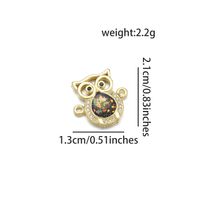 1 Piece Copper Zircon 18K Gold Plated Owl Pendant sku image 8
