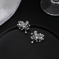 1 Pair Basic Modern Style Classic Style Geometric Inlay Alloy Artificial Pearls Rhinestones Ear Studs main image 4