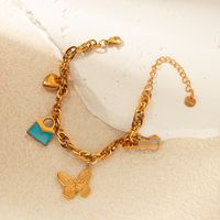 Simple Style Classic Style Butterfly 304 Stainless Steel Gold Plated Bracelets In Bulk main image 2