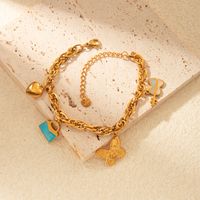Simple Style Classic Style Butterfly 304 Stainless Steel Gold Plated Bracelets In Bulk main image 1