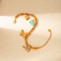 Simple Style Classic Style Butterfly 304 Stainless Steel Gold Plated Bracelets In Bulk main image 4
