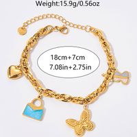 Simple Style Classic Style Butterfly 304 Stainless Steel Gold Plated Bracelets In Bulk sku image 1