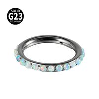 1 Pieza Piercing De La Oreja Estilo IG Estilo Moderno Estilo De Moda Ronda G23 Titanio Ópelo Sintético Embutido Ópelo Sintético Piercing De La Oreja Anillo De La Nariz sku image 8