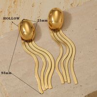1 Pair Modern Style Geometric Solid Color Tassel 304 Stainless Steel 14K Gold Plated White Gold Plated Gold Plated Drop Earrings main image 2