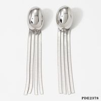 1 Pair Modern Style Geometric Solid Color Tassel 304 Stainless Steel 14K Gold Plated White Gold Plated Gold Plated Drop Earrings sku image 2