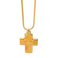 304 Stainless Steel 18K Gold Plated Vintage Style Cross None Pendant Necklace sku image 1