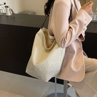 Women's Cloth Solid Color Classic Style Sewing Thread Bucket Zipper Bucket Bag main image 6