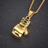 304 Stainless Steel Simple Style Boxing Gloves Necklace main image 2