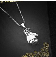 304 Stainless Steel Simple Style Boxing Gloves Necklace main image 4