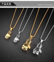 304 Stainless Steel Simple Style Boxing Gloves Necklace main image 1