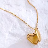 Wholesale Simple Style Heart Shape Copper 18K Gold Plated Copper Pendant Necklace sku image 2