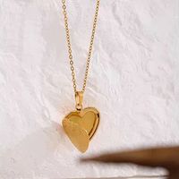Wholesale Simple Style Heart Shape Copper 18K Gold Plated Copper Pendant Necklace main image 5