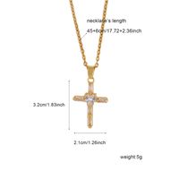 Wholesale Classic Style Cross Heart Shape Crown 304 Stainless Steel Copper Inlay 18K Gold Plated Zircon Pendant Necklace main image 2
