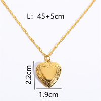 Wholesale Simple Style Heart Shape Copper 18K Gold Plated Copper Pendant Necklace sku image 1