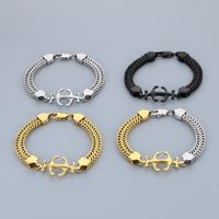 Simple Style Anchor 304 Stainless Steel Patchwork 18K Gold Plated Men's Bracelets main image 5