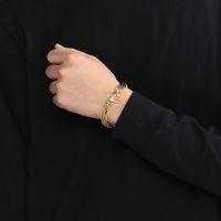 Simple Style Anchor 304 Stainless Steel Patchwork 18K Gold Plated Men's Bracelets main image 7