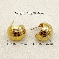 1 Pair Vacation Classic Style C Shape Moon Plating 304 Stainless Steel Gold Plated Ear Studs main image 3