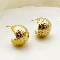 1 Pair Vacation Classic Style C Shape Moon Plating 304 Stainless Steel Gold Plated Ear Studs main image 2