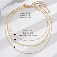 304 Stainless Steel 14K Gold Plated Classic Style Solid Color Layered Necklaces main image 2