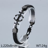 Style Simple Ancre Acier Inoxydable 304 Patchwork Plaqué Or 18K Hommes Bracelets sku image 4