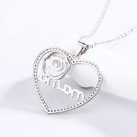 Simple Style Heart Shape Sterling Silver Plating Zircon Pendant Necklace 1 Piece sku image 2