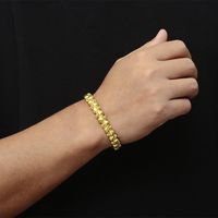 Hip Hop Cráneo Acero Inoxidable 304 Chapados en oro de 18k Hombres Brazalete main image 7