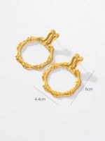 1 Pair Basic Simple Style Classic Style Leaf Dragonfly Plating 316 Stainless Steel  18K Gold Plated Hoop Earrings main image 4