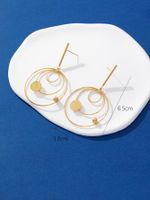 1 Pair Elegant Lady Modern Style Leaf Flower Plating 316 Stainless Steel  18K Gold Plated Drop Earrings main image 3