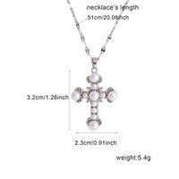Wholesale Punk Cross 304 Stainless Steel Copper Inlay 18K Gold Plated Zircon Pendant Necklace main image 2