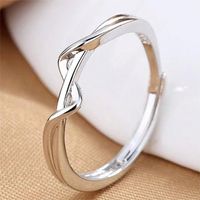 Titanium Steel Copper 18K Gold Plated Simple Style Hollow Out Inlay Geometric Zircon Open Rings main image 3