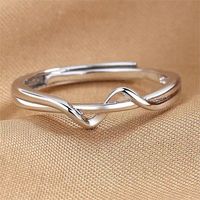 Titanium Steel Copper 18K Gold Plated Simple Style Hollow Out Inlay Geometric Zircon Open Rings main image 6