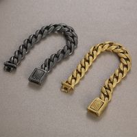 Hip-Hop Geometric Solid Color 304 Stainless Steel 18K Gold Plated Men's Bracelets main image 5