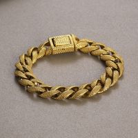 Hip-Hop Geometric Solid Color 304 Stainless Steel 18K Gold Plated Men's Bracelets main image 6