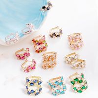 1 Pair Luxurious Color Block Plating Inlay Copper Zircon 14K Gold Plated 18K Gold Plated K Gold Plated Ear Cuffs main image 1