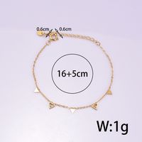 Titanium Steel 18K Gold Plated IG Style Simple Style Hollow Out Inlay Triangle Water Droplets Rectangle Titanium Steel Bracelets main image 2