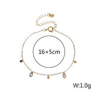 Acier Au Titane Plaqué Or 18K Style IG Style Simple Évider Incruster Triangle Les Gouttelettes D'Eau Rectangle Acier Au Titane Bracelets sku image 2