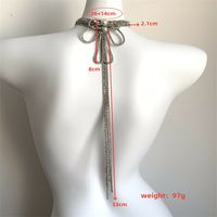 Wholesale Jewelry Sexy Bow Knot Arylic Rhinestone Copper Glass Silver Plated Inlay Long Necklace main image 9