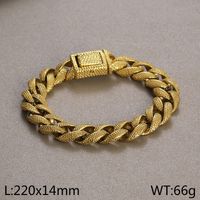 Hip-Hop Geometric Solid Color 304 Stainless Steel 18K Gold Plated Men's Bracelets sku image 2