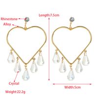 French Style Shiny Heart Shape Butterfly Hollow Out Inlay Zinc Alloy Rhinestones 14K Gold Plated Drop Earrings Ear Cuffs main image 2