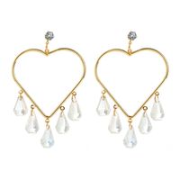 French Style Shiny Heart Shape Butterfly Hollow Out Inlay Zinc Alloy Rhinestones 14K Gold Plated Drop Earrings Ear Cuffs main image 6