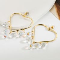 French Style Shiny Heart Shape Butterfly Hollow Out Inlay Zinc Alloy Rhinestones 14K Gold Plated Drop Earrings Ear Cuffs main image 5