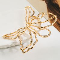 French Style Shiny Heart Shape Butterfly Hollow Out Inlay Zinc Alloy Rhinestones 14K Gold Plated Drop Earrings Ear Cuffs main image 4