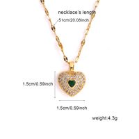 Wholesale Elegant Heart Shape 304 Stainless Steel Copper Inlay 18K Gold Plated Zircon Pendant Necklace main image 6