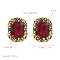 1 Pair Casual Retro Round Square Hollow Out Inlay Carving Resin Zinc Alloy Resin Glass 14K Gold Plated Ear Studs main image 3