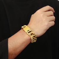 Hip-Hop Geometric 304 Stainless Steel 18K Gold Plated Men's Bracelets main image 7