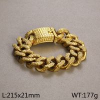 Hip-Hop Geometric 304 Stainless Steel 18K Gold Plated Men's Bracelets sku image 3