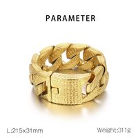 Hip-Hop Geometric 304 Stainless Steel 18K Gold Plated Men's Bracelets main image 2